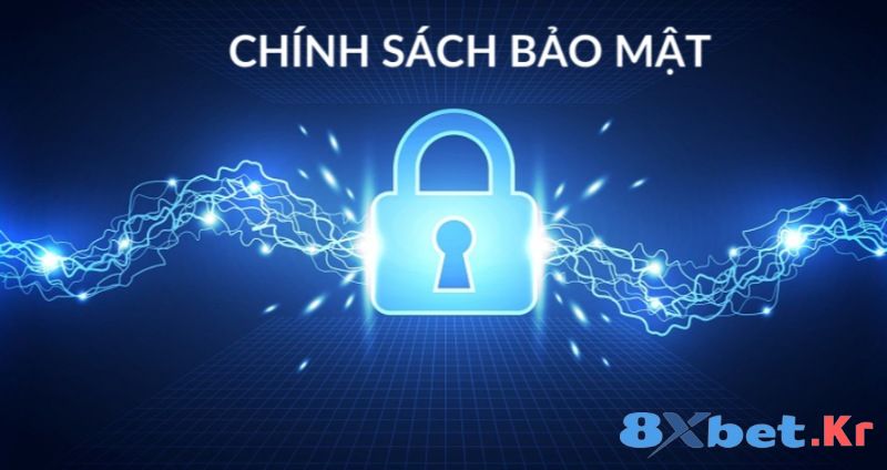 Ổ khóa phát sáng giữa các tia điện minh họa chính sách bảo mật 8XBET