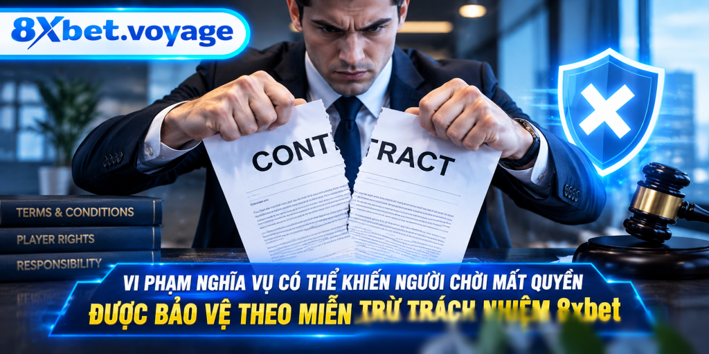 Người đàn ông mặc vest xé đôi tờ hợp đồng in chữ CONTRACT